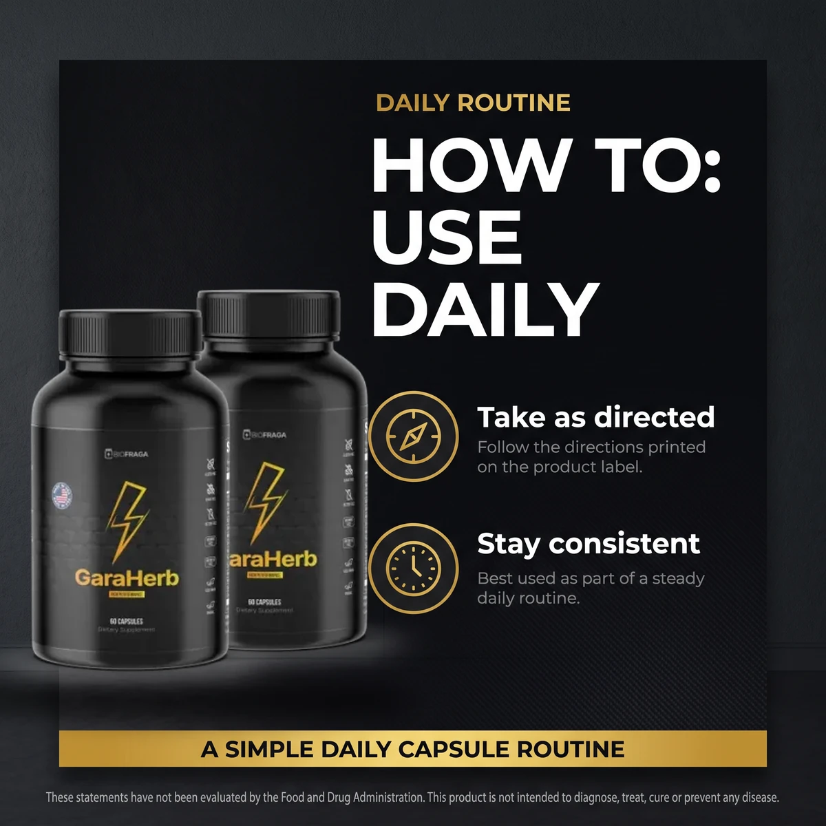 GaraHerb daily routine: take as directed and stay consistent