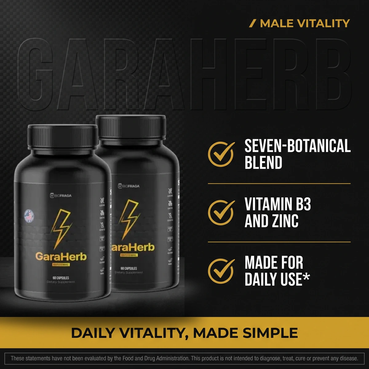 Horny goat weed (Epimedium) in a men's circulation and vitality blend