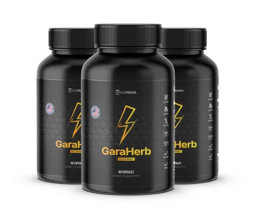 Three bottles of GaraHerb male vitality supplement
